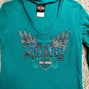 Women’s Harley Davidson Motorcycles Long Sleeve casual shirt-Size Large